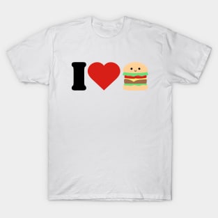 I love Hamburger Cute Kawaii design T-Shirt